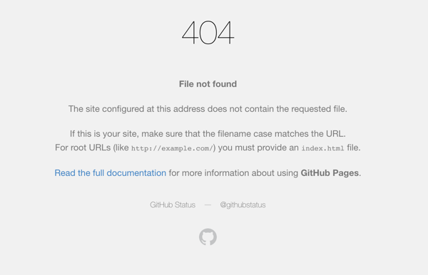 Github 404 Page